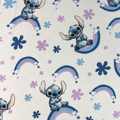 Lilo en Stitch Hoeslaken 90x200 Duurzaam Katoen Regenboog