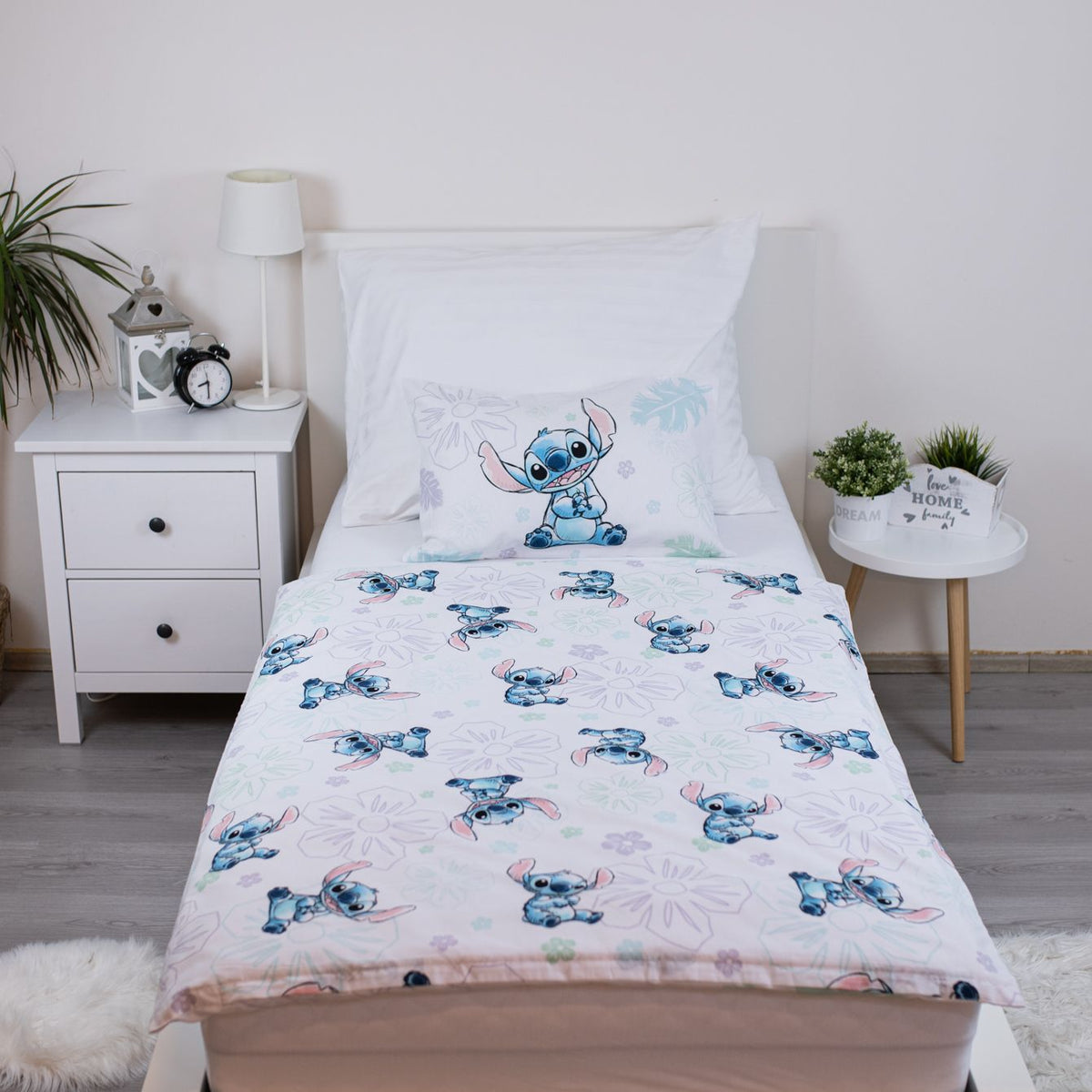 Disney Lilo Stitch Dekbedovertrek 100x135 2in1 Duurzaam Ohana Wit