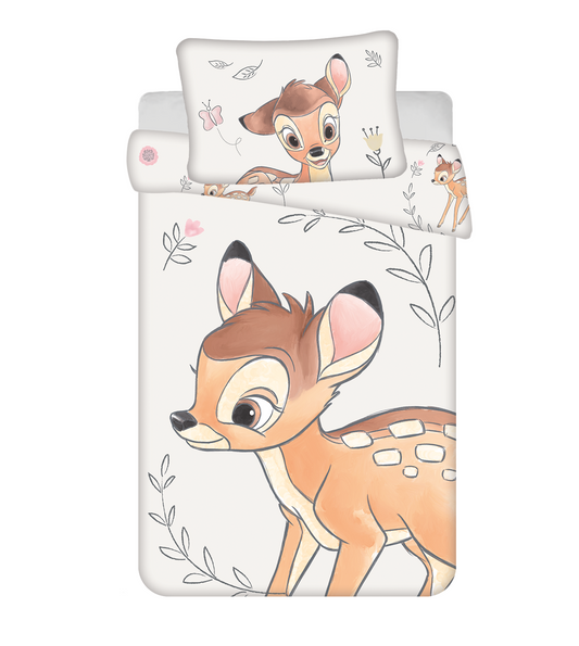 Disney Bambi Beige Dekbedovertrek 100x135 Duurzaam 2in1 Katoen