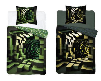 Blokken Bricks Minecraft Dekbedovertrek 140x200cm Katoen Duurzaam 2in1