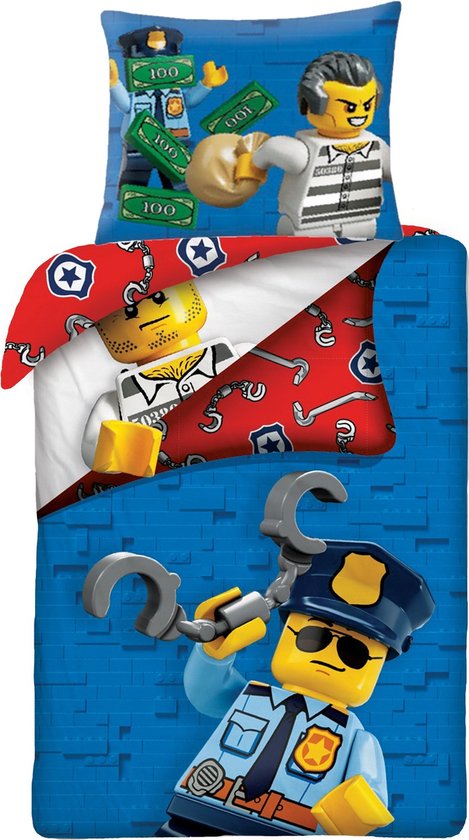 Lego City Dekbedovertrek Politie 140x200 Duurzaam 2in1