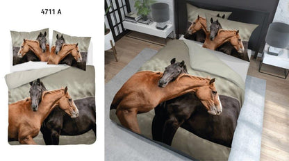 Paard Dekbedovertrek Tweepersoons 220x200 2in1 Duurzaam 3D Effect