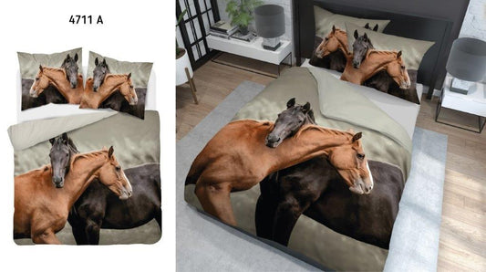Paard Dekbedovertrek Tweepersoons 220x200 2in1 Duurzaam 3D Effect