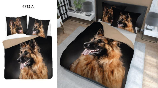 Hond Herder Dekbedovertrek Tweepersoons 220x200 2in1 Duurzaam 3D Effect
