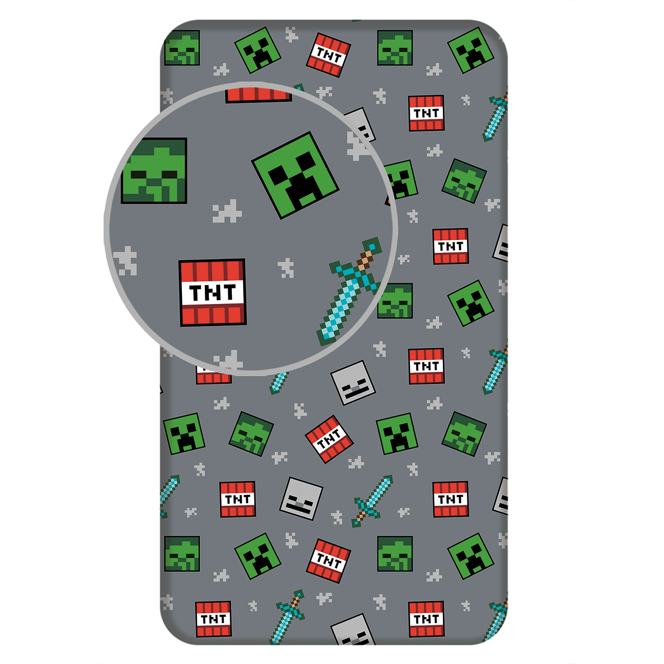 Minecraft Hoeslaken Eenpersoons 140x200 Duurzaam KAtoen