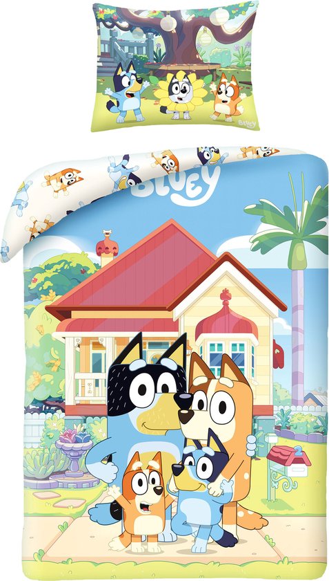 Bluey Dekbedovertrek 140x200 Katoen 2in1 Duurzaam Katoen