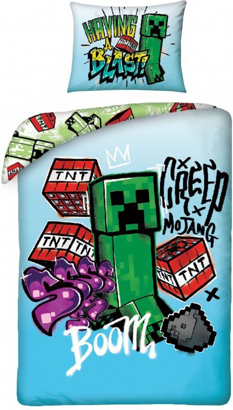 Minecraft Dekbedovertrek 140x200cm 2in1 Duurzaam