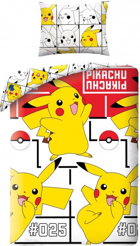 Pokemon Dekbedovertrek 140x200 2in1 Duurzaam Pikachu KATOEN