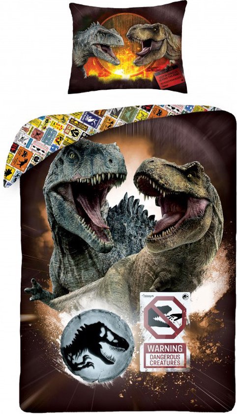 Jurassic World Dekbedovertrek Eenpersoons 140x200 2in1