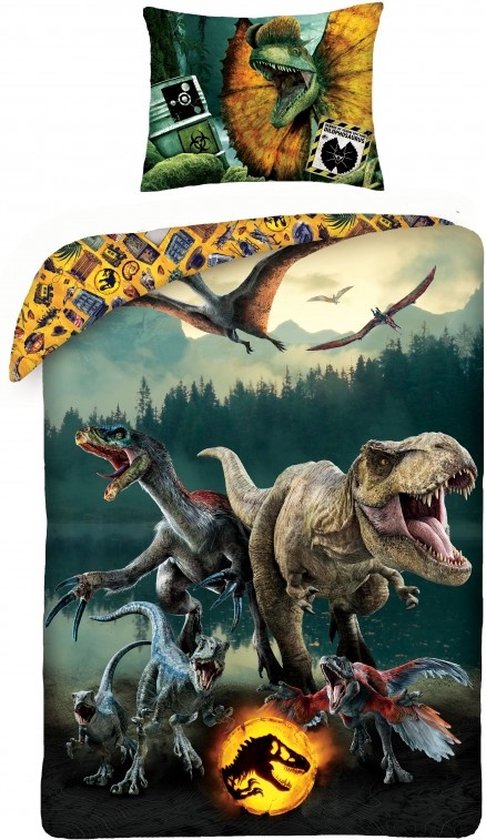 Jurassic World Dekbedovertrek Eenpersoons 140x200 2in1