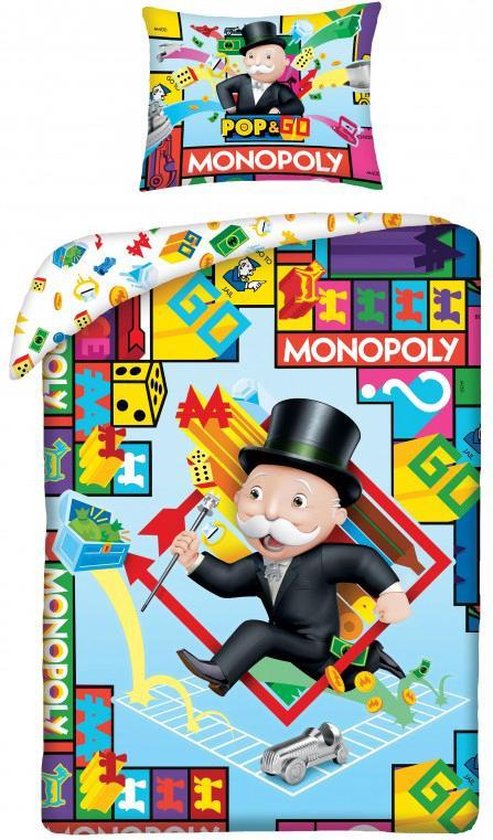 Monopoly Dekbedovertrek 140x200cm Duurzaam 2in1