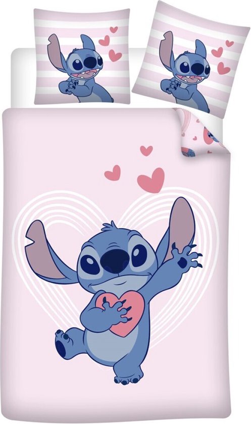 Disney Lilo Stitch Eenpersoons Dekbedovertrek 140x200 cm Katoen 2in1 Duurzaam