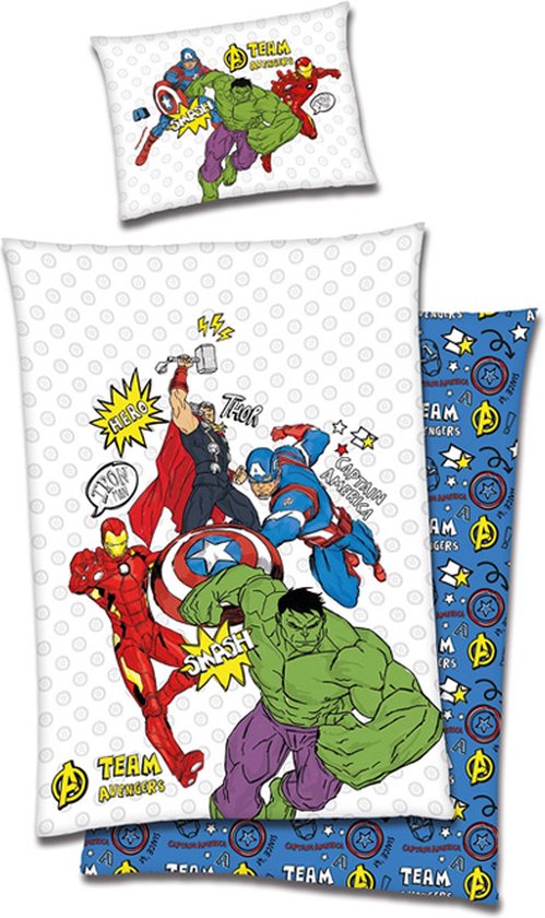 Marvel Avengers Dekbedovertrek 140x200 2in1 Katoen Duurzaam