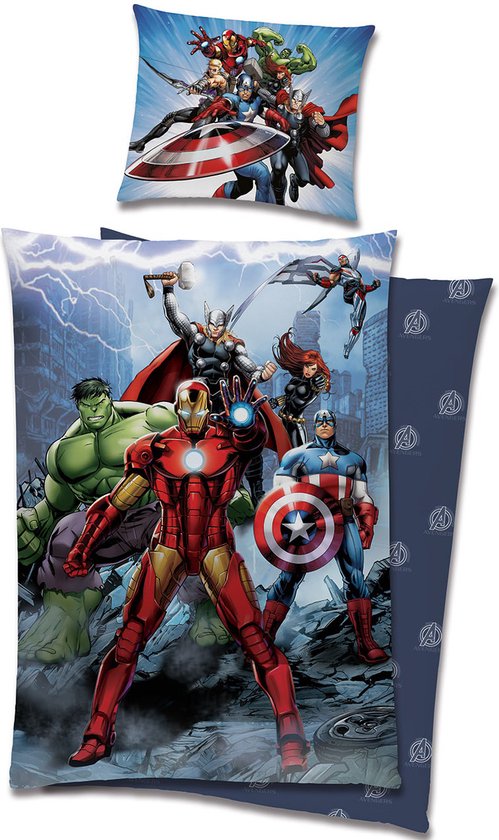 Marvel Avengers Dekbedovertrek 140x200 2in1 Katoen Duurzaam