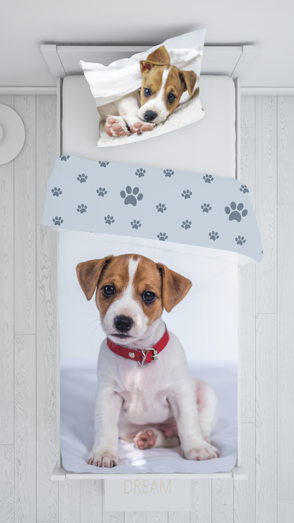 Hond Jack Russell Puppy dekbedovertrek 140x200 Duurzaam Katoen