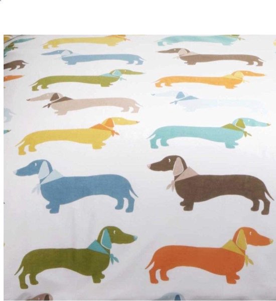 Teckel Hond Dekbedovertrek 140x200 Duurzaam Polykatoen 2in1