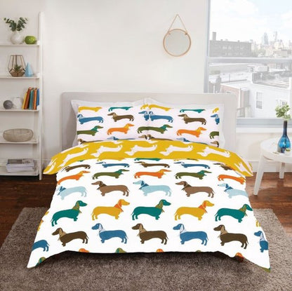 Teckel Hond Dekbedovertrek 140x200 Duurzaam Polykatoen 2in1