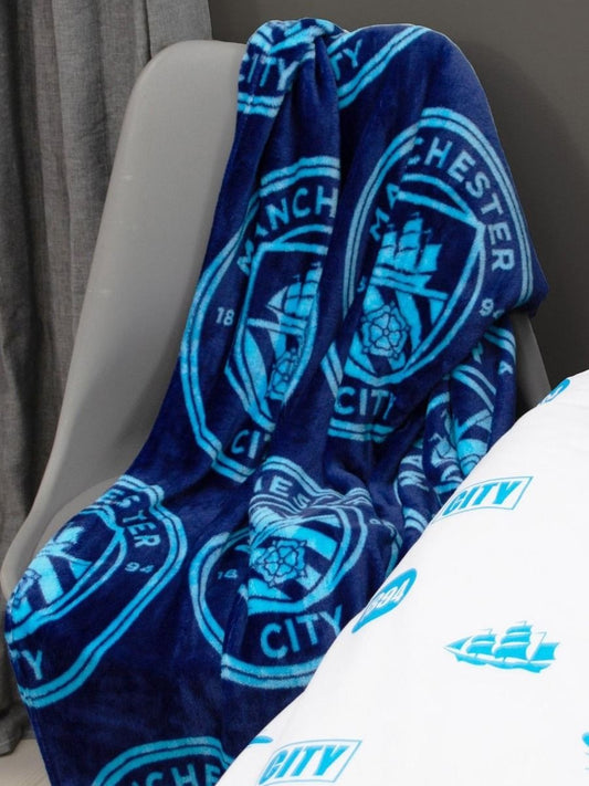 Manchester City Plaid Fleece Deken Groot 120x150cm 100% Polyester