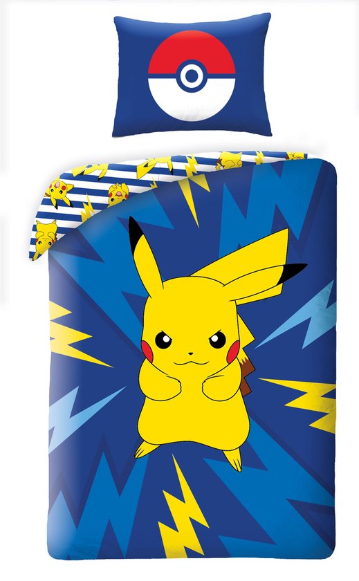Pokemon Dekbedovertrek 140x200 2in1 Duurzaam Pikachu KATOEN