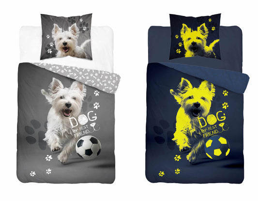 Hond dekbedovertrek 140x200 Duurzaam Puppy Glow in the Dark 2in1