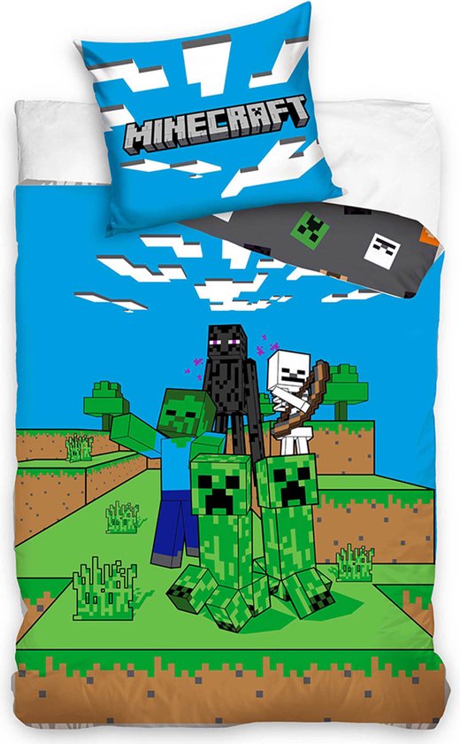 Minecraft Dekbedovertrek 140x200 Katoen