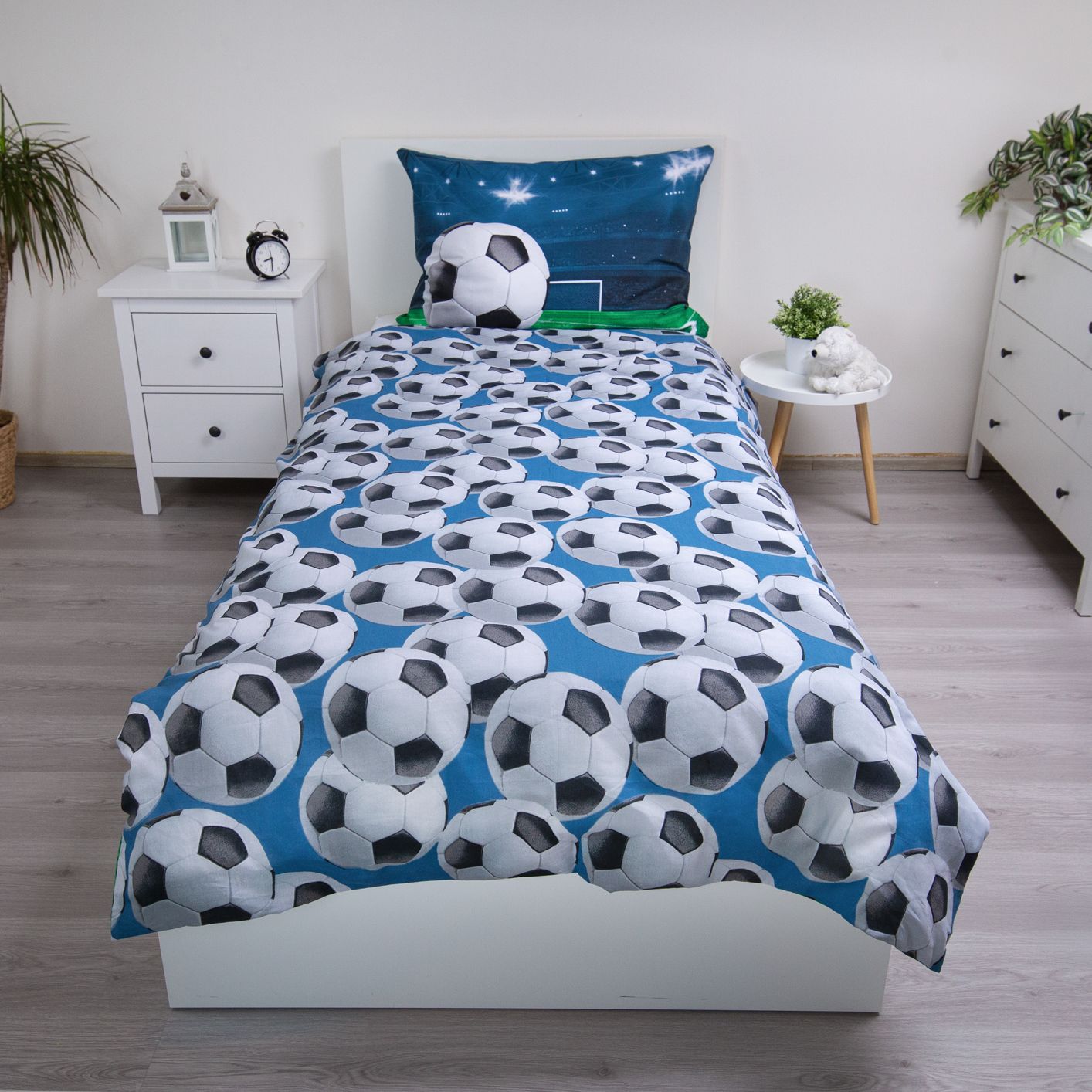 Voetbal Dekbedovertrek 140x200 Duurzaam Katoen 2in1