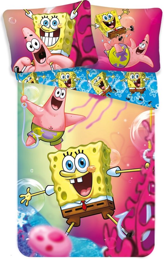 SpongeBob Dekbedovertrek 140X200 Katoen 2in1 Duurzaam
