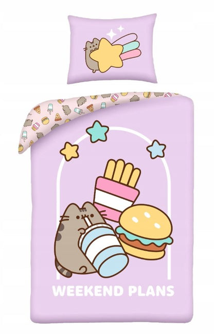 Pusheen Dekbedovertrek 140x200 2in1 Duurzaam Polyester Grote kussensloop 70x90