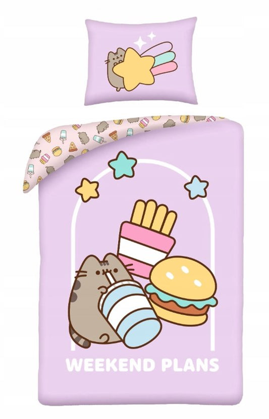 Pusheen Dekbedovertrek 140x200 2in1 Duurzaam Polyester Grote kussensloop 70x90