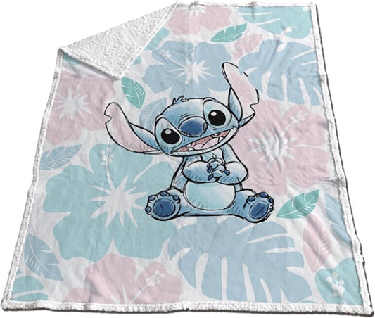 Disney Lilo Stitch Fleece Plaid 170x130cm Sherpa 2in1 Duurzaam