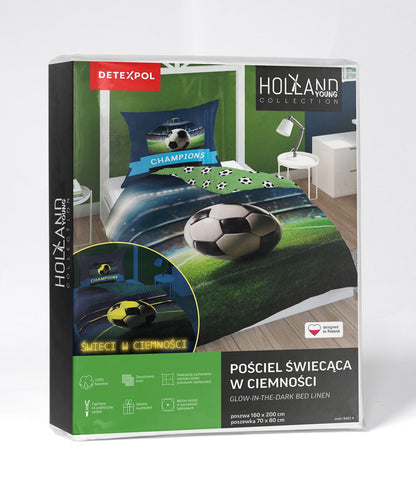 Voetbal Dekbedovertrek Glow in the Dark 140x200 Duurzaam 2in1