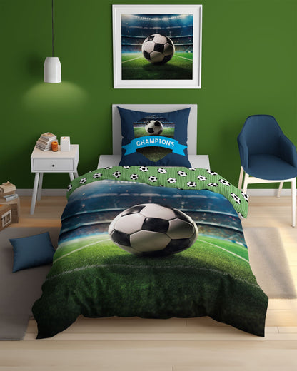 Voetbal Dekbedovertrek Glow in the Dark 140x200 Duurzaam 2in1