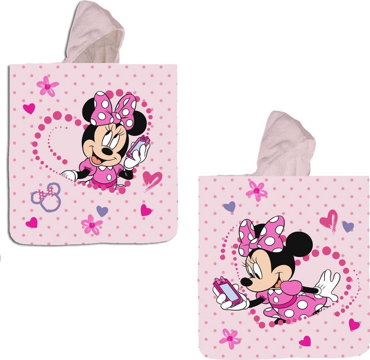 Minnie Mouse badponcho 60x120 Duurzaam 2in1