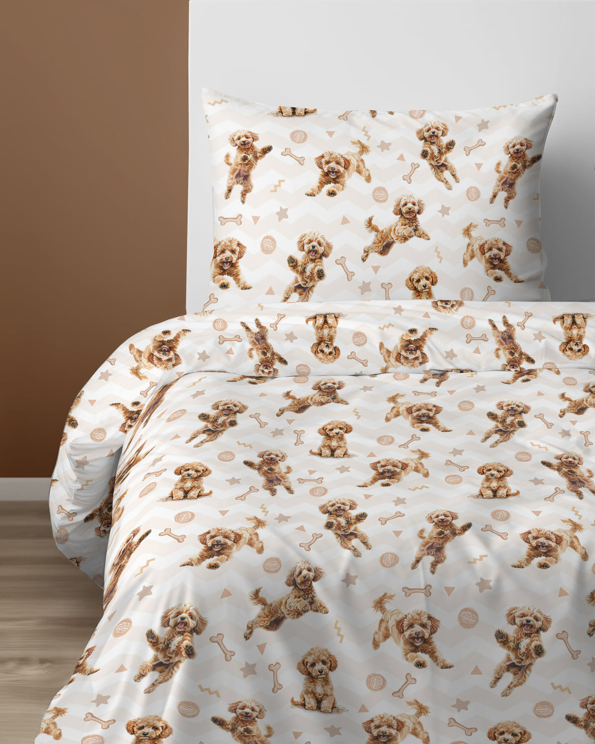 Hond dekbedovertrek 140x200 Duurzaam Puppy