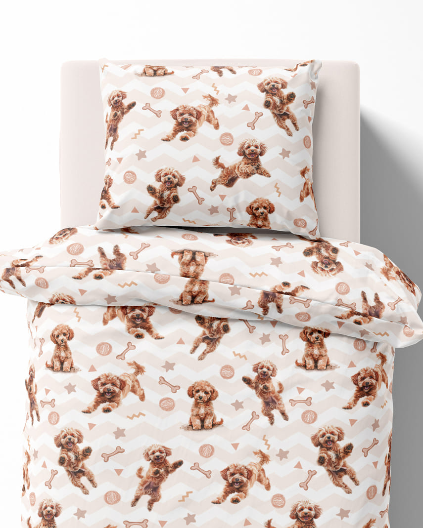 Hond dekbedovertrek 140x200 Duurzaam Puppy