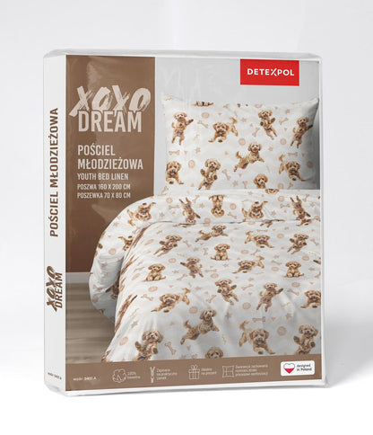 Hond dekbedovertrek 140x200 Duurzaam Puppy