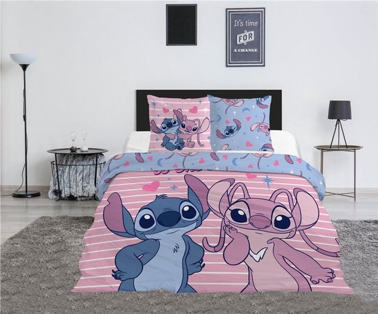 Stitch Lilo Dekbedovertrek 240x220 Duurzaam Polykatoen Lits/Jits Jumeaux