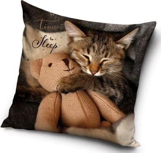Poes knuffel Sierkussen 40x40cm