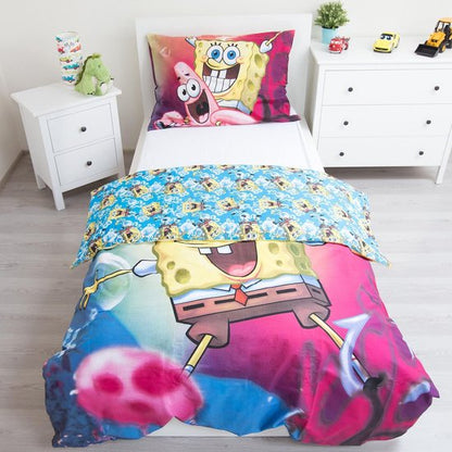 SpongeBob Dekbedovertrek 140X200 Katoen 2in1 Duurzaam