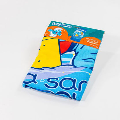 Smurfen handdoek 70x140 badlaken strandlaken polyester