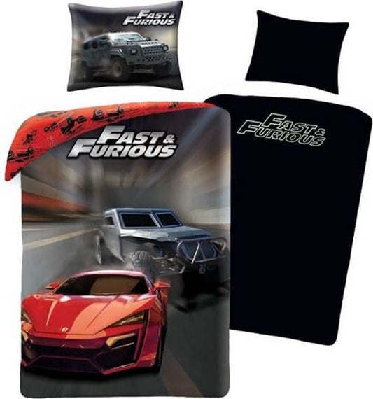 Fast Furious Dekbedovertrek Eenpersoons 140x200 2in1  GLOW in the DARK
