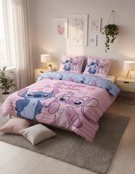 Stitch Lilo Dekbedovertrek 240x220 Duurzaam Polykatoen Lits/Jits Jumeaux