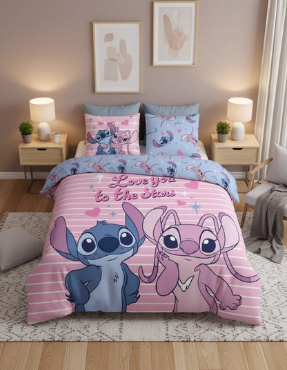 Stitch Lilo Dekbedovertrek 240x220 Duurzaam Polykatoen Lits/Jits Jumeaux