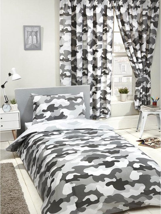 Camouflage Dekbedovertrek 135x200 Kussensloop 50x75 Polykatoen