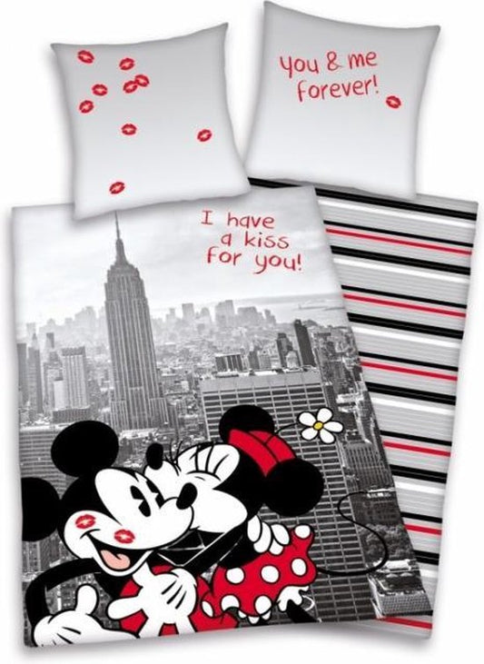 Mickey Minnie Mouse Dekbedovertrek 140x200 2in1 Duurzaam New York