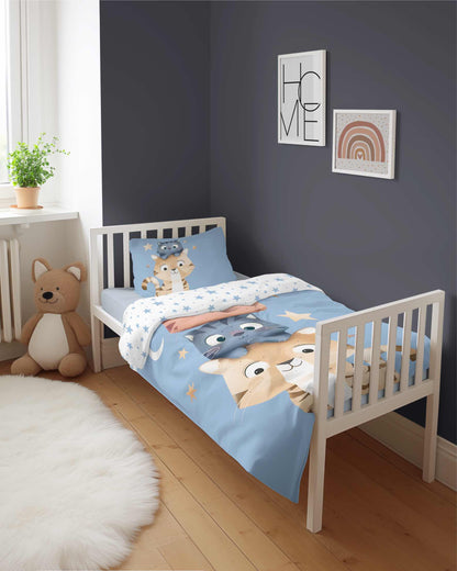 Poesjes Poes Kat Dekbedovertrek 100x135 Katoen Duurzaam 2in1 Junior Peuter Ledikant