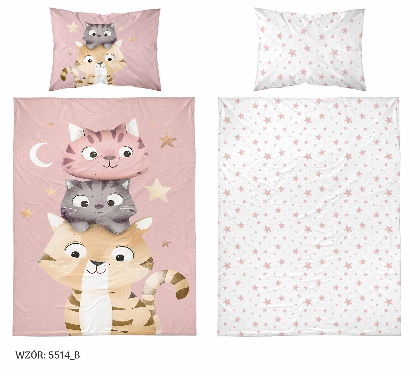 Poesjes Poes Kat Dekbedovertrek 100x135 Katoen Duurzaam 2in1 Junior Peuter Ledikant