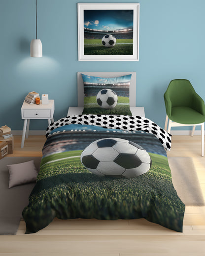 Voetbal Dekbedovertrek Glow in the Dark 140x200 Duurzaam 2in1