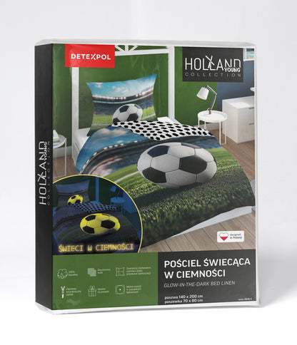 Voetbal Dekbedovertrek Glow in the Dark 140x200 Duurzaam 2in1