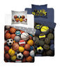 Basketball Dekbedovertrek 140x200 Polyester 2in1 GLOW IN THE DARK